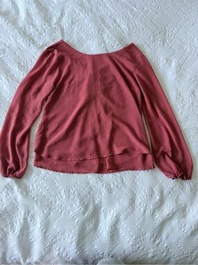 miami Long-Sleeve Boatneck Blouse in Rosewood